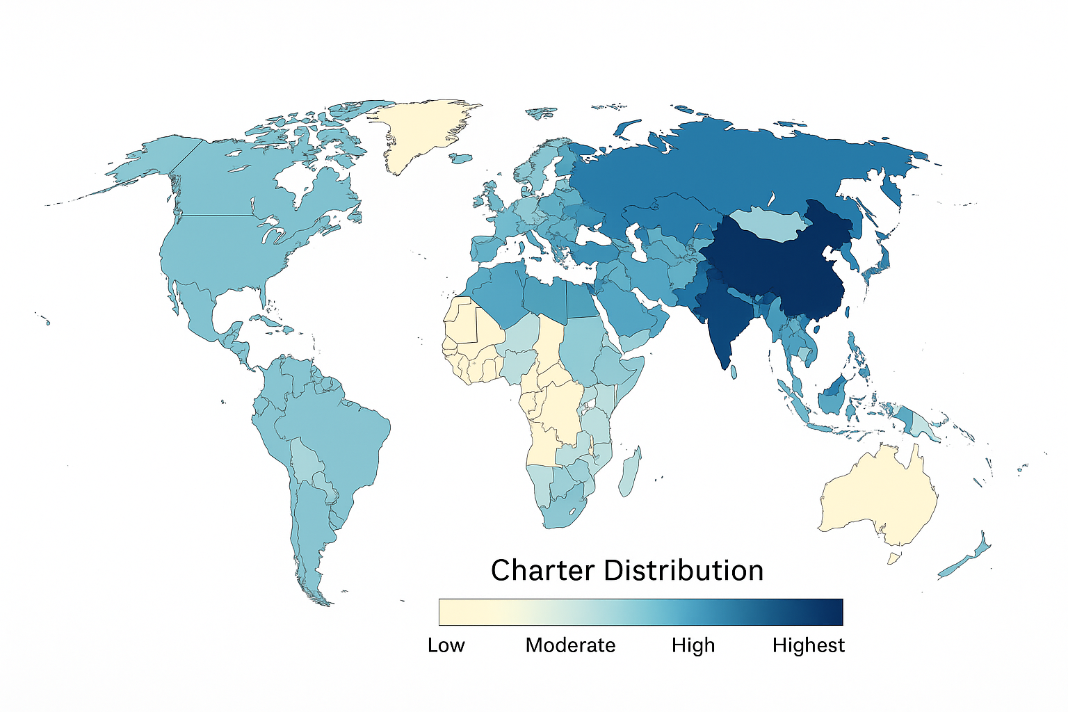Global distribution map